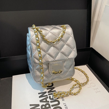 Torba s lancem i dijamantno šivan uzorak, remenom za rameni ili crossbody, mala kvadratna ženska torba