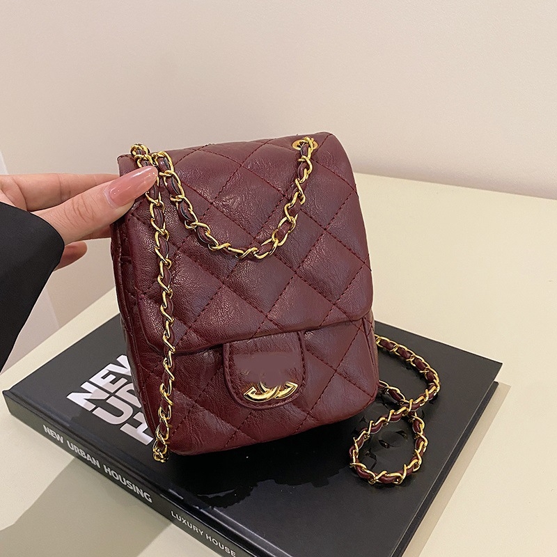 Torba s lancem i dijamantno šivan uzorak, remenom za rameni ili crossbody, mala kvadratna ženska torba