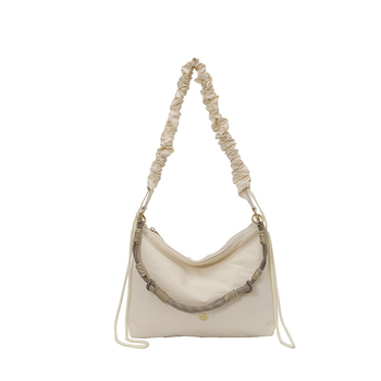 Ženska plisirana crossbody torba — najlon, oblik oblaka, svakodnevna torba za rame