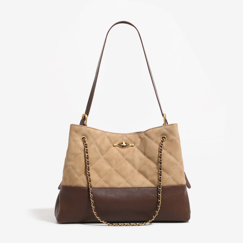 Ženska tote torbica od mikrovlaknaste kože sa rombom uzorkom, velika kapaciteta, crossbody nošenje