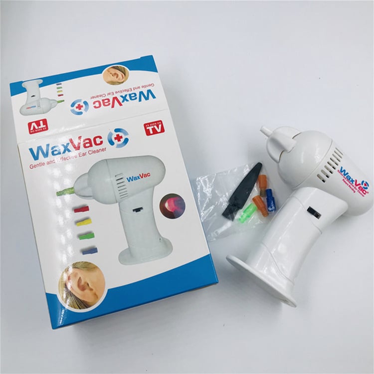 Curățător electric pentru urechi cu linguriță de urechi și masaj, alb