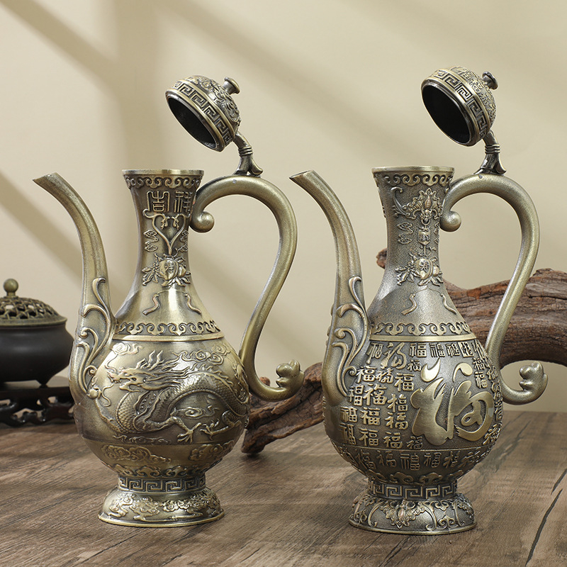 Dispenser metal pentru vin Dragon și Phoenix – lux retro