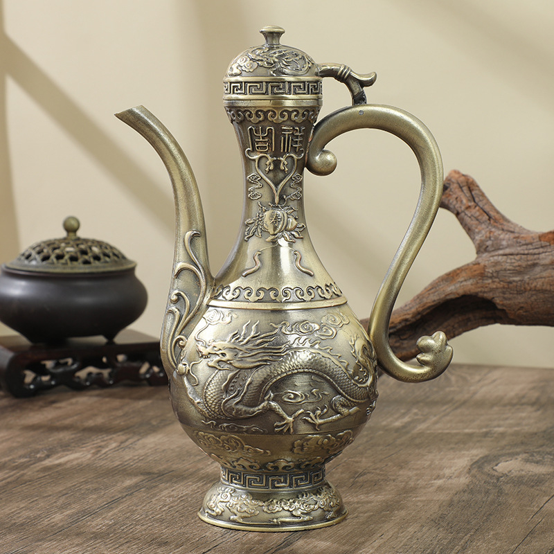 Dispenser metal pentru vin Dragon și Phoenix – lux retro
