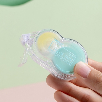 Agendă transparentă din plastic, în stil japonez, cu bandă dublu adezivă și lipici cu puncte șterse – rechizite de învățare de înaltă calitate