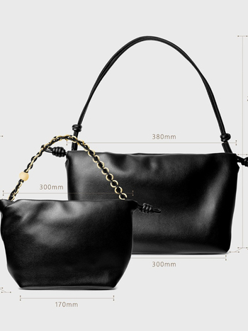Ženska torba od prave kože sa šnurlom, bucket stil, za rame ili crossbody s lancem remenom