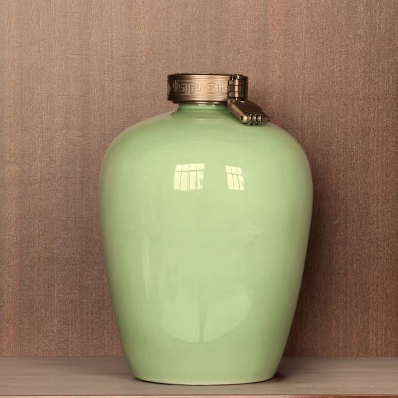 Vasuri ceramice pentru vin, cu capace etanșe din polimer, pentru depozitare la domiciliu