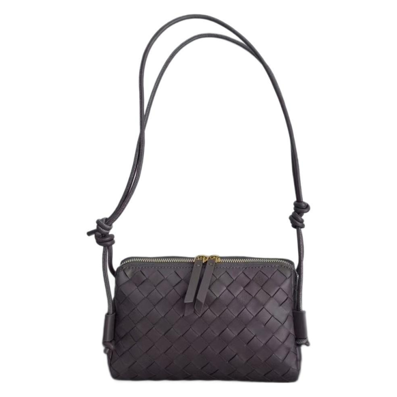 2025 nova torbica od ovčje kože s pletenim uzorkom u obliku školjke, naramenica ili crossbody remen, ručna torba, zatvarač s čvorom, mali kvadratni oblik