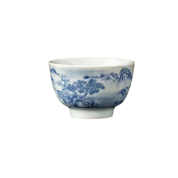 Ceașcă de ceai Jianzhan, albastru și alb antic, pentru ceai Kung Fu, ceramică