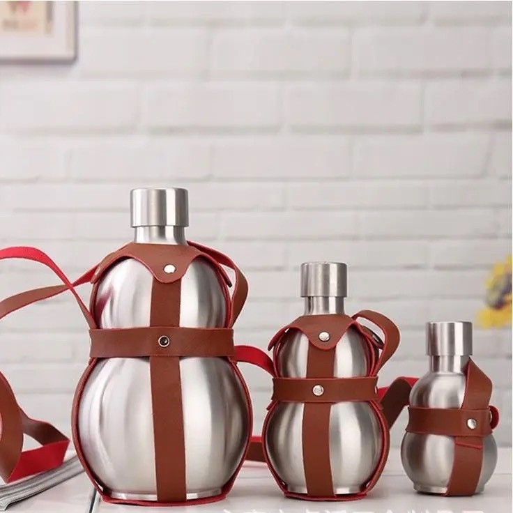 Flacon de vin din oțel inoxidabil, în formă de dovleac, cu un singur strat, 304 oțel inoxidabil, design minimalist