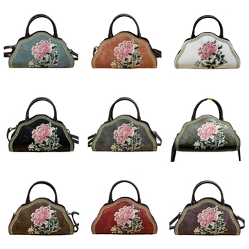 Ženska torbica s kineskim stilom izvezena, pamuk i lana, za ruku ili preko ramena, crossbody moda 2025
