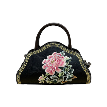 Ženska torbica s kineskim stilom izvezena, pamuk i lana, za ruku ili preko ramena, crossbody moda 2025