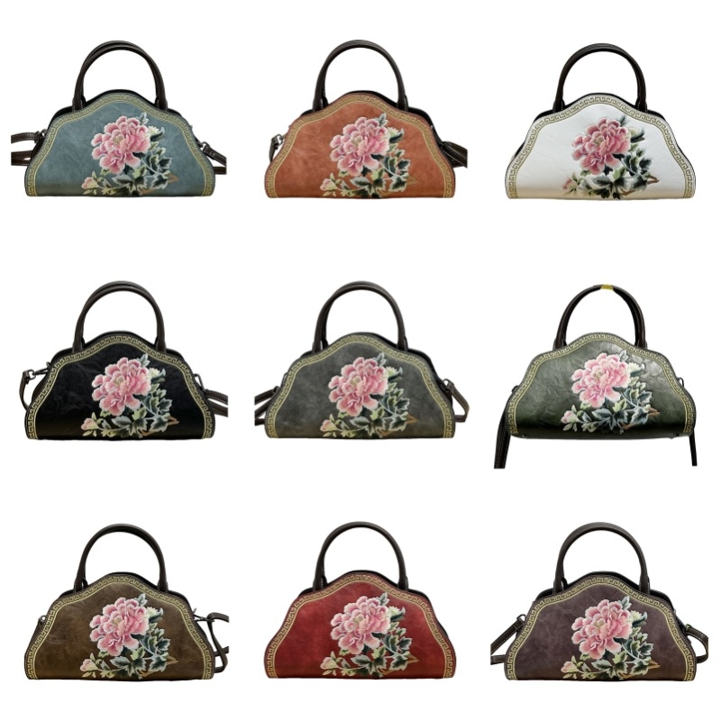 Ženska torbica s kineskim stilom izvezena, pamuk i lana, za ruku ili preko ramena, crossbody moda 2025