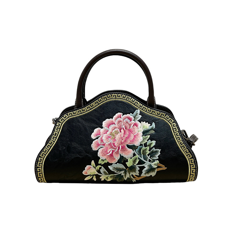 Ženska torbica s kineskim stilom izvezena, pamuk i lana, za ruku ili preko ramena, crossbody moda 2025