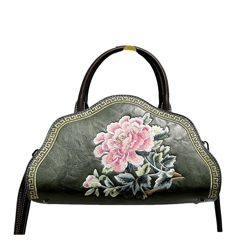 Ženska torbica s kineskim stilom izvezena, pamuk i lana, za ruku ili preko ramena, crossbody moda 2025