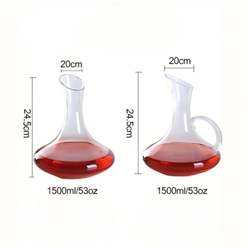 Decantor de vin roșu din cristal, cu mâner, separator de vin, set pentru hoteluri europene