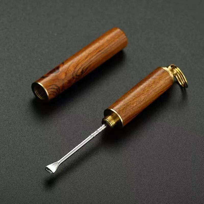 Lingură portabilă pentru urechi din lemn de rosewood, lingură spirală pentru urechi, instrument pentru îndepărtarea cerumenului
