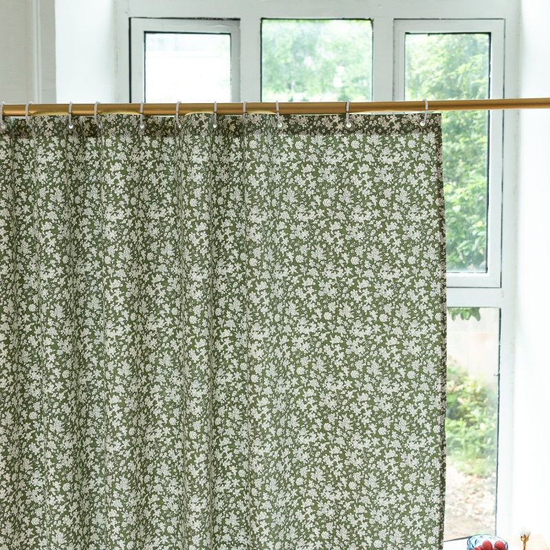 Cortină de duș textil, stil japonez-coreean pentru baie