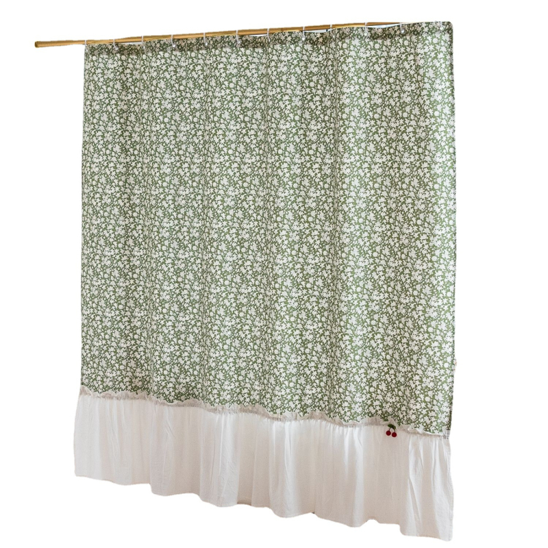 Cortină de duș textil, stil japonez-coreean pentru baie