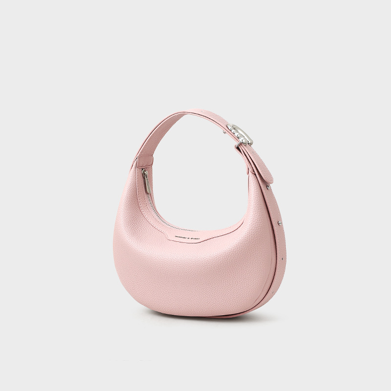 Valódi bőrből készült félhold alakú oldaltáska cipzárral, városi minimalist dizájn, válltáska/crossbody, közepes méret, őszi 2025