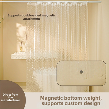 Cortină de duș EVA 110 g/m² Water Cube, despărțitor pentru baie, semi-transparentă, impermeabilă și anti mucegai