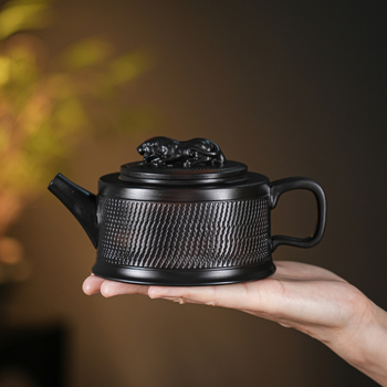 Ceainic ceramic de înaltă calitate, lucrat manual, în stil Han, cu motiv tigru, capacitate mare