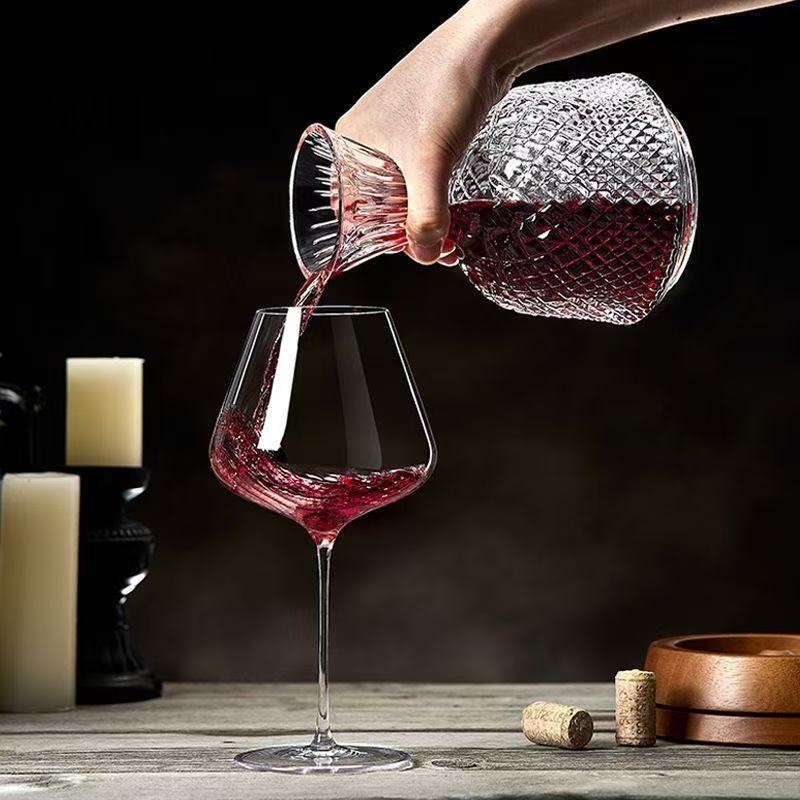 Decantor de vin din cristal, rotativ, design inspirat de giroscop, lux pentru uz casnic, 1000 ml+