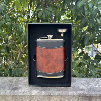 Flacon din oțel inoxidabil, 8 oz, sclipitor în stil vintage, lux portabil