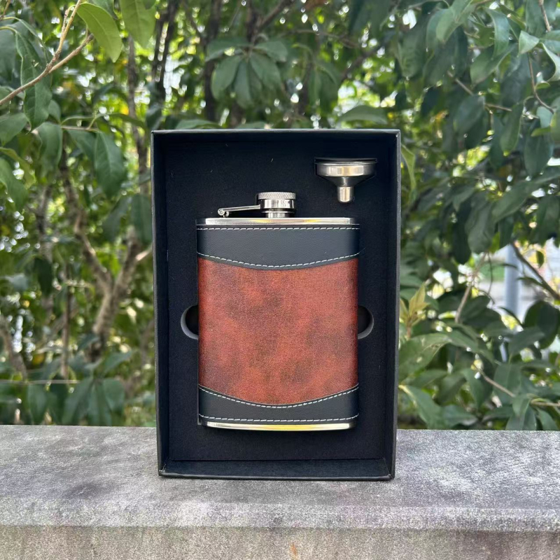 Flacon din oțel inoxidabil, 8 oz, sclipitor în stil vintage, lux portabil