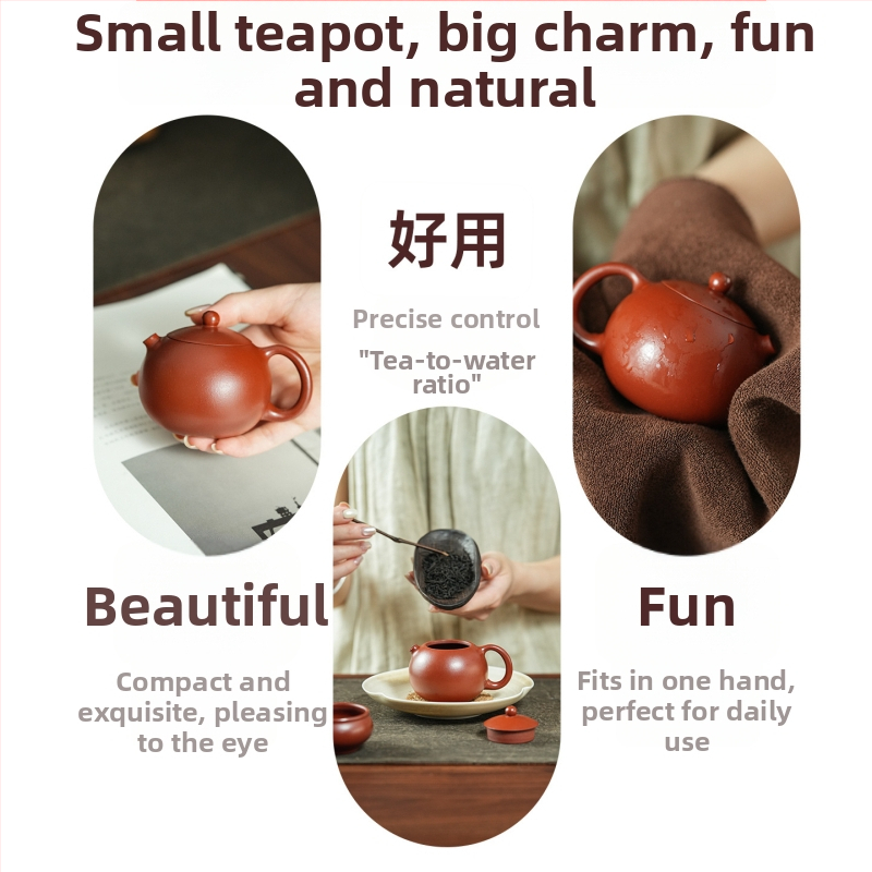 Oală de ceai Yixing din lut purpuriu, design Xi Shi, realizată manual, personalizabilă, 140 ml, accesorii pentru ceremonia ceaiului