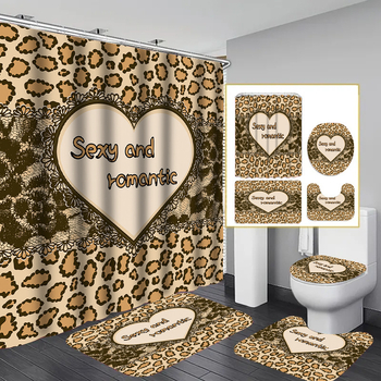 Draperie de baie cu imprimeu leopard, perdea de duș impermeabilă din poliester, perdea pentru bucătărie și dormitor