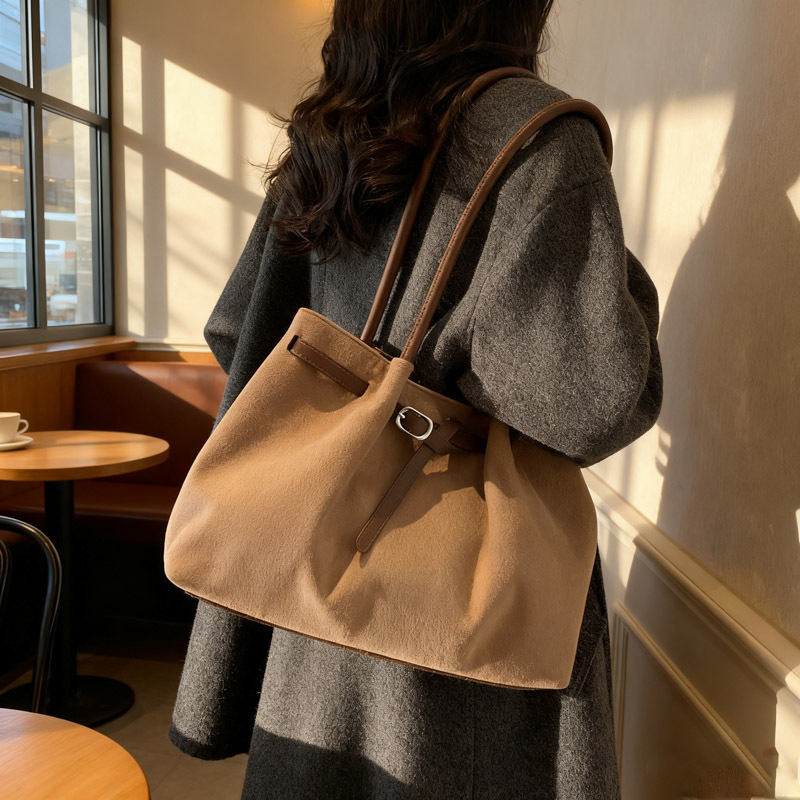 Nubuk tote torba velikog kapaciteta, gradski stil, za nošenje na rame, svakodnevna upotreba