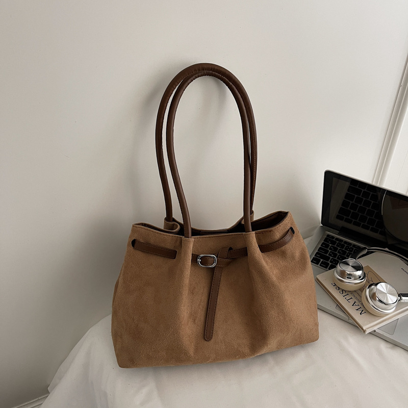 Nubuk tote torba velikog kapaciteta, gradski stil, za nošenje na rame, svakodnevna upotreba