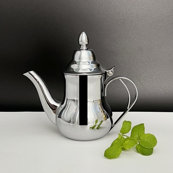 Ceainic din oțel inoxidabil pentru turnare, stil marocan clasic, grosime, 400 ml/600 ml, design boem retro, ceainic de camping