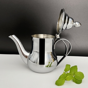 Ceainic din oțel inoxidabil pentru turnare, stil marocan clasic, grosime, 400 ml/600 ml, design boem retro, ceainic de camping