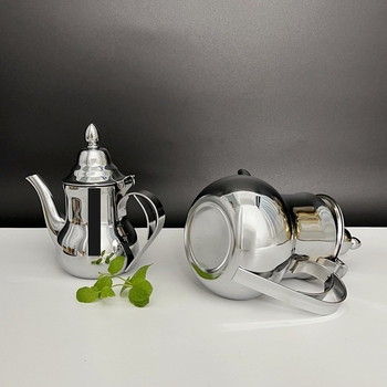 Ceainic din oțel inoxidabil pentru turnare, stil marocan clasic, grosime, 400 ml/600 ml, design boem retro, ceainic de camping