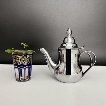 Ceainic din oțel inoxidabil pentru turnare, stil marocan clasic, grosime, 400 ml/600 ml, design boem retro, ceainic de camping