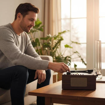 Ретро CD плеър с дървен модел, Bluetooth говорител, преносим, за ученици, англоезиков повторител