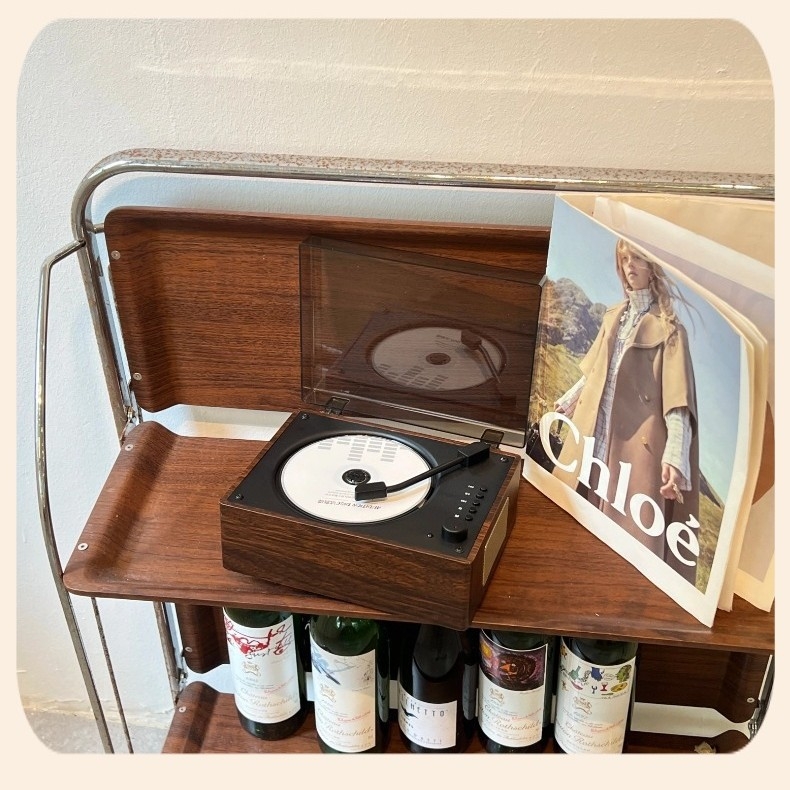 Ретро CD плеър с дървен модел, Bluetooth говорител, преносим, за ученици, англоезиков повторител