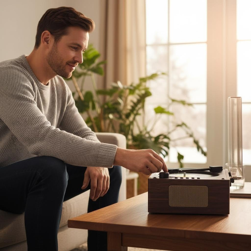 Ретро CD плеър с дървен модел, Bluetooth говорител, преносим, за ученици, англоезиков повторител