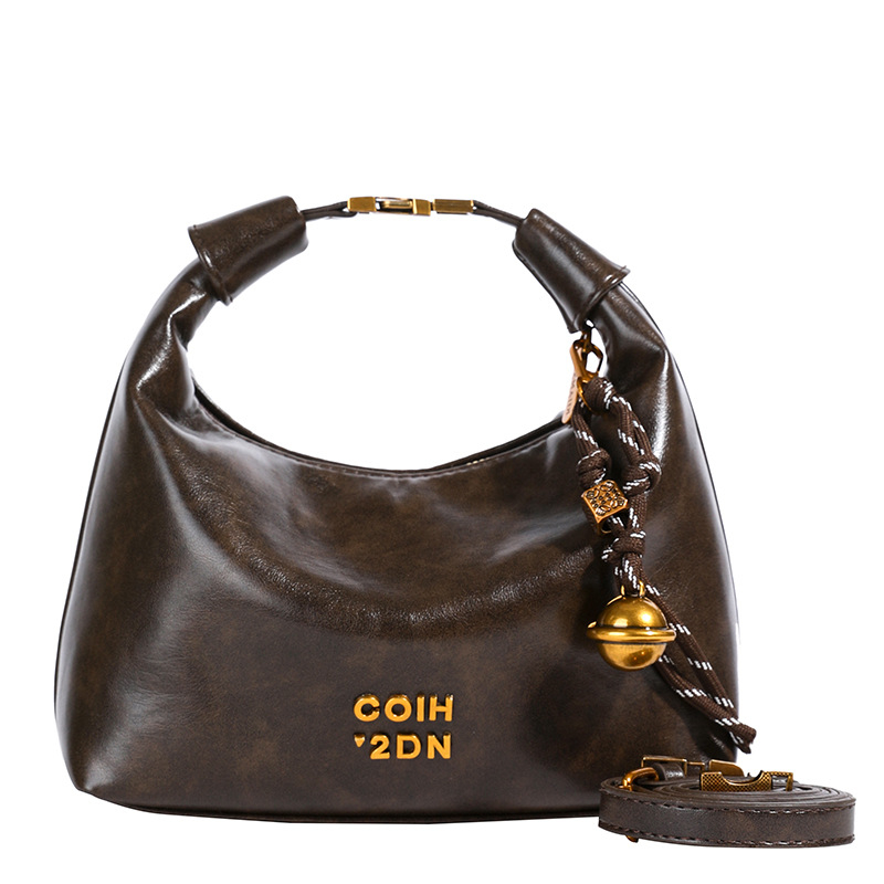 Ženska vintage crossbody torba, PU koža, polumjesnog oblika, mini kvadratni oblik, zimska kolekcija 2025