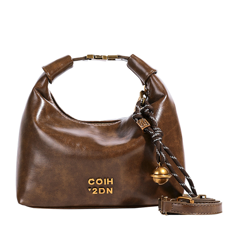 Ženska vintage crossbody torba, PU koža, polumjesnog oblika, mini kvadratni oblik, zimska kolekcija 2025