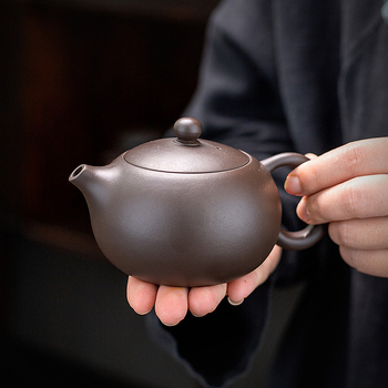 Ceainic Yixing din lut Zisha, semi-meieștrit, gravură logo, ceai Gongfu, stil chinezesc tradițional