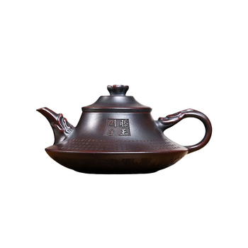 Ceainic din lut pur Yixing, lucrat manual din minereu natural, model noros inspirat de Turnul Tengwang, pentru uz casnic