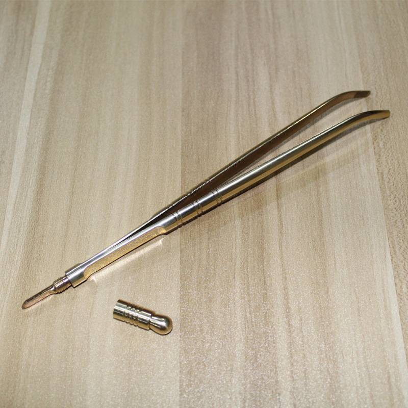 Set de ceremonie a ceaiului din cupru pur – Șase domni, accesorii: clip pentru ceai, cuțit pentru ceai, Pu'er ac, linguriță pentru ceai, furculiță pentru ceașcă, stilou pentru ceainic
