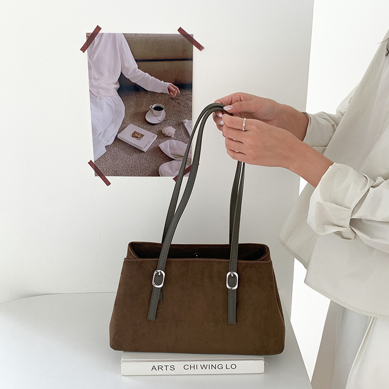 Retro velur tote torba za jesen-zimu, velika kapacitet, ženska torba za svakodnevnu upotrebu