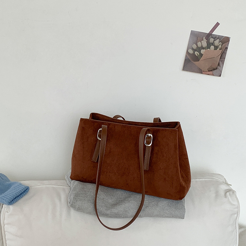 Retro velur tote torba za jesen-zimu, velika kapacitet, ženska torba za svakodnevnu upotrebu