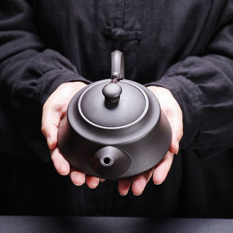 Ceainic lucrat manual din lut purpuriu, cu capacitate mare și filtru cu bilă, design retro-antichizat, pentru casă și birou