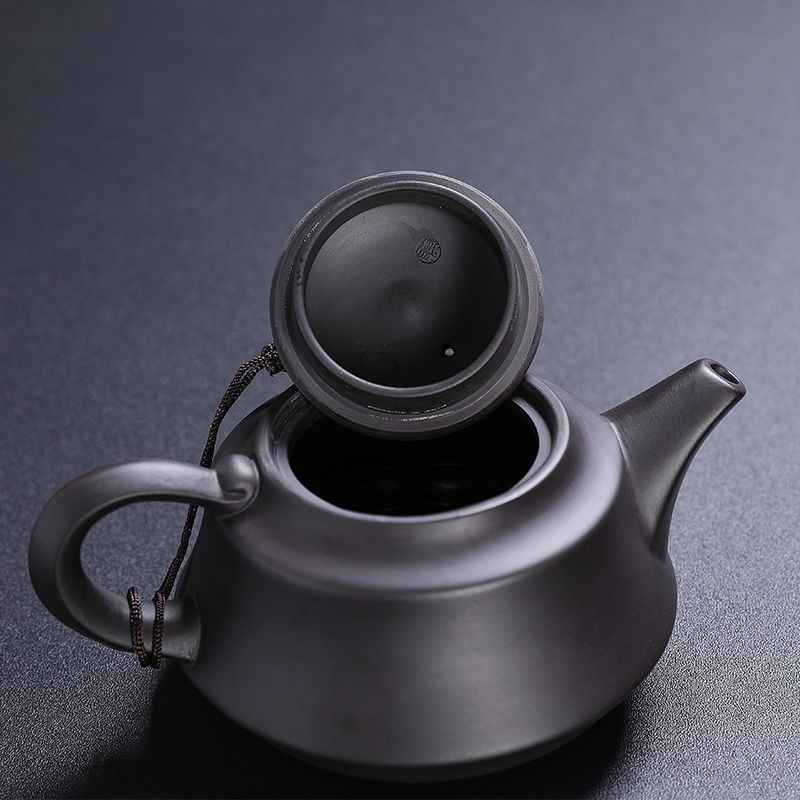 Ceainic lucrat manual din lut purpuriu, cu capacitate mare și filtru cu bilă, design retro-antichizat, pentru casă și birou