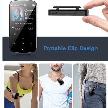 32GB hordozható MP3/MP4 lejátszó 2 hüvelykes színes kijelzővel, ultra vékony sportos stílus, ideális diákoknak, rádió, videó, Bluetooth, ébresztő és naptár