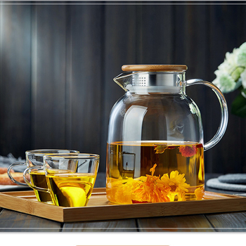 Fierbător din sticlă borosilicat pentru apă rece, utilizare casnică, încălzit pe plita ceramică electrică, mare capacitate, potrivit pentru sucuri și băuturi reci